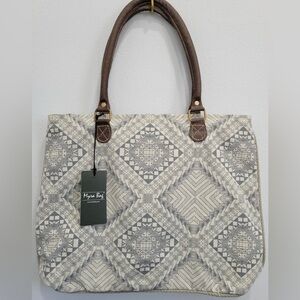 NWT Myra Artisan Canvas Tote Bag (S-0745) 

Width: 18
Height: 13
Handle: 8
